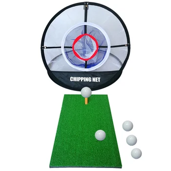

Golf Folding Practice Chipping Net Golf Training Kit with Golf Hitting Mat