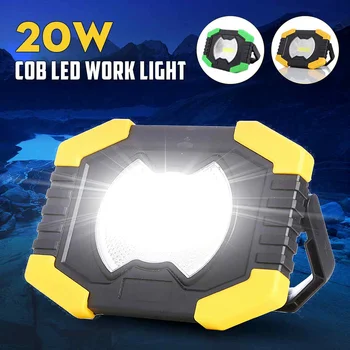 

20W LED Solar Flood Light COB USB Rechargeable LED Floodlight Work Light Portable Camping Lamp Flood Spotlight Emergency Light