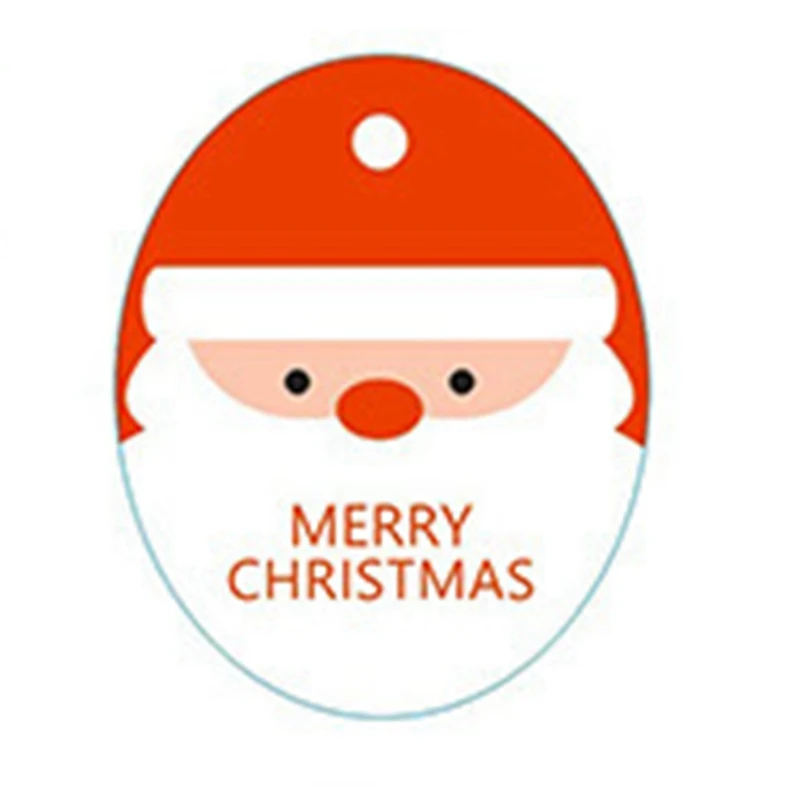 Santa Claus Рождественский Подарочный ярлык, подарочные бирки DIY, подарочные бирки на праздник 100 шт./лот - Цвет: Santa Claus