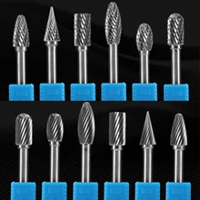 6/8/10/12/14/16 mm CNC Tool Grinders Accessories Tungsten Carbide Cutter Rotary File Woodworking Milling Cutter Polishing Head