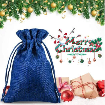 

49pcs/Pack Natural Burlap Linen Jute Drawstring Gift Bag Sacks Party Favors Packaging Bag Wedding Party Candy Bag Party Supplies