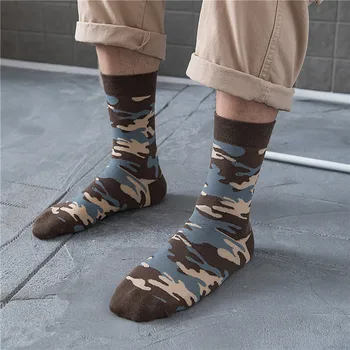 

Fashion Cotton Socks Comfortable Breathable Wild Men's Socks 2019 Autumn Winter New Personality Wild Camouflage Men's Crew Socks
