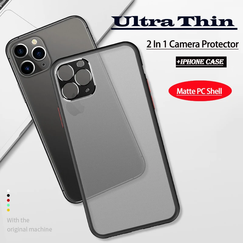 

Full Protective Cover Camera Case ShockproFor iPhone 11 Pro Max X XR Xs Max Soft Simple Clear Cover For iPhone 6 6s 7 8 Plus