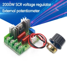 AC 220V 2000W High Power SCR Regulator napięcia ściemniacze ściemniacze Regulator prędkości silnika moduł gubernatora W/potencjometr
