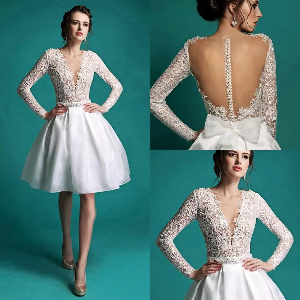 Кружевное свадебное платье Vestido de noiva 2021 короткие свадебные платья цвета