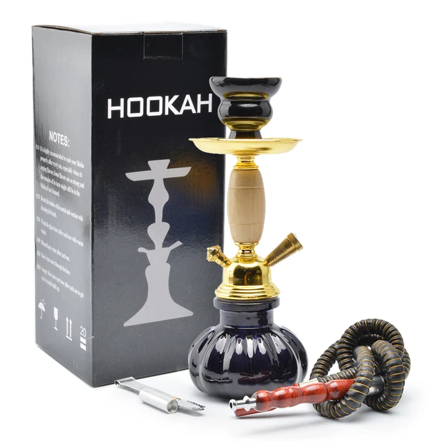 Arab Hookah Glass Smoking Pot Set Hookah Shisha Bongs Blue Black Shisha  Nargileh High Quality - AliExpress