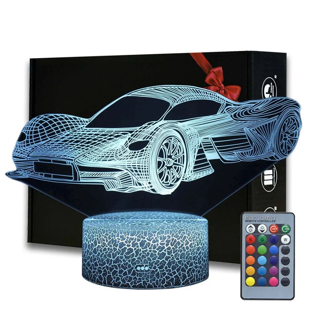 

Детская Спальня 3D иллюзия светильник s супер автомобиль моделирующий свет детская комната автомобили декоративная лампа креативные подарки на Рождество