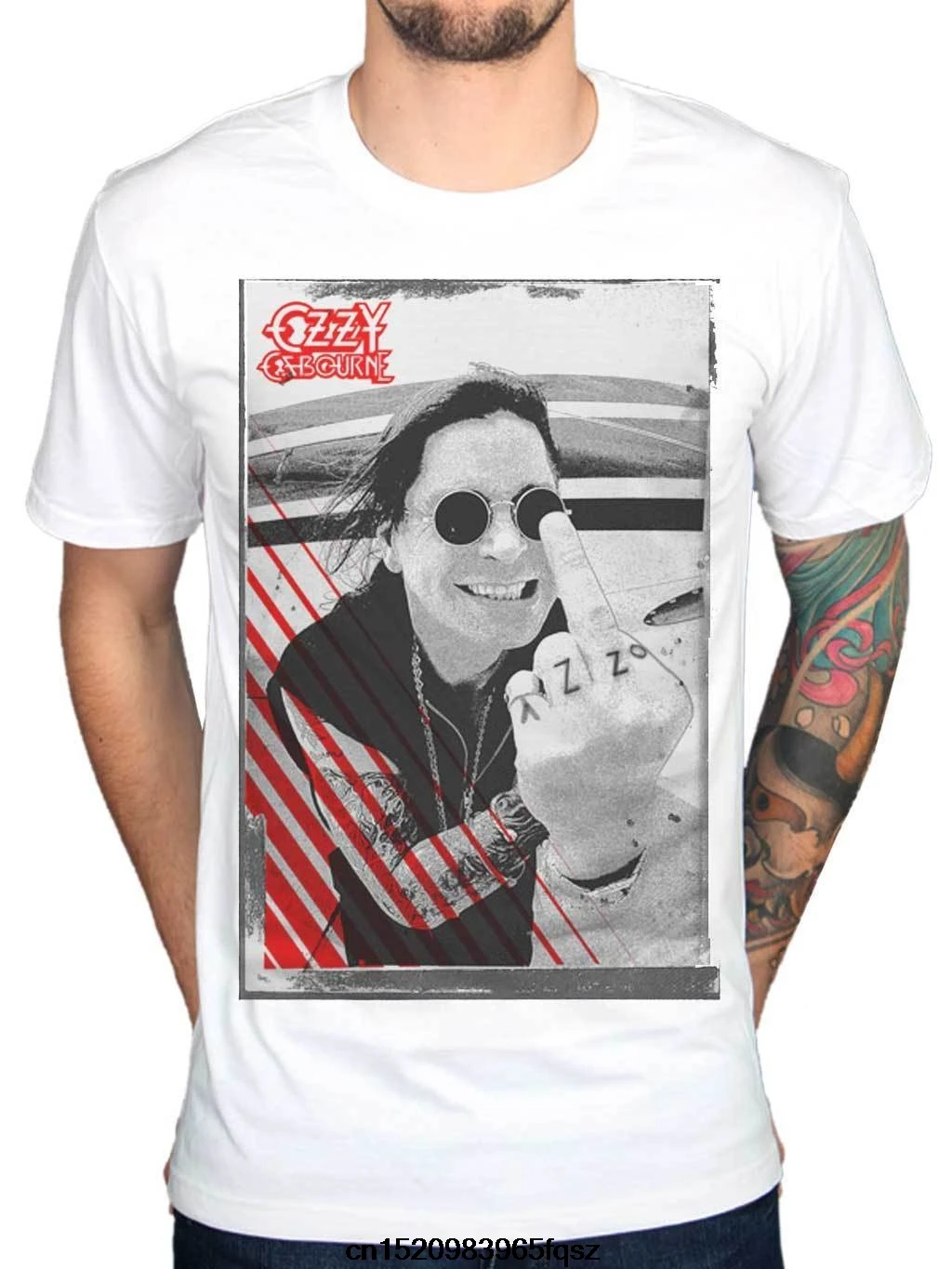 Ozzy Осборн средний палец футболка Crazy Train Live Cry Red Cross печать футболки хипстер