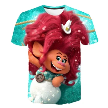 

Troll children's T-shirt boy 2020 3D printing Troll world tour boy T-shirt girl jacket cartoon children's T-shirt clothes