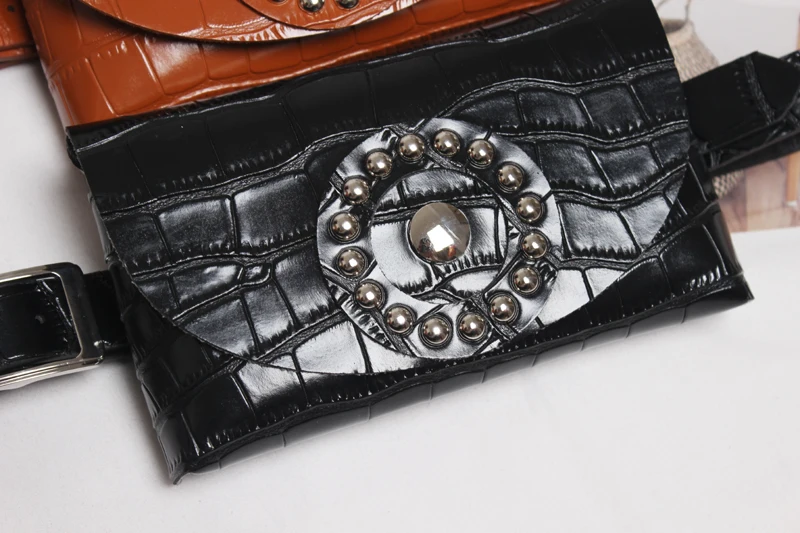 Chic Street Style Alligator Pattern Leather Women Fanny Pack Wallet Belt Waist Pouch Female PU White Waist Belt Envelop Handbags