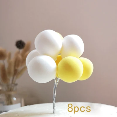 8pcs balloon style4 Украшение торта смешанный цвет глина шар кекс Топпер акриловые буквы счастливые топперы для торта на день рождения принадлежности для украшения свадебной вечеринки - Цвет: 8pcs balloon style4