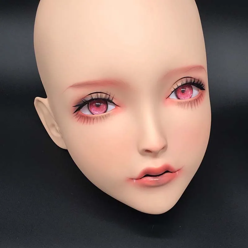 LiLi Mask-19) милая девушка Смола половина головы настроить Косплей Японская ролевая игра Аниме Силиконовые кигуруми маска Трансвестит кукла