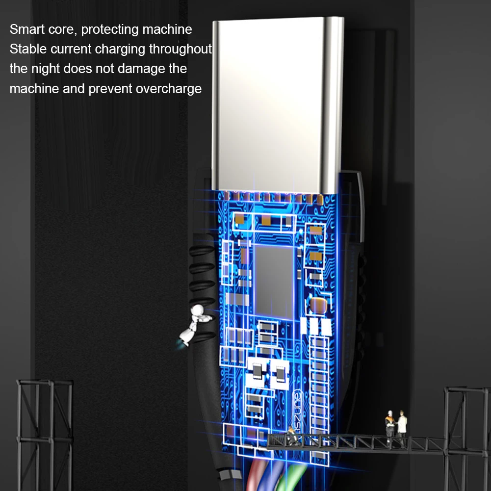 USB кабель 1,2 M type C кабель для зарядки 5A Быстрая зарядка светодиодный светильник type-C кабель синхронизации данных и зарядки для телефона Android кабель для передачи данных