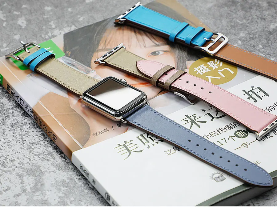 Ремешок для apple watch band 44 мм 40 мм кожаный ремешок iwatch 42 мм 38 мм одиночный походный браслет ремешок для apple watch 4 5 3 2 1