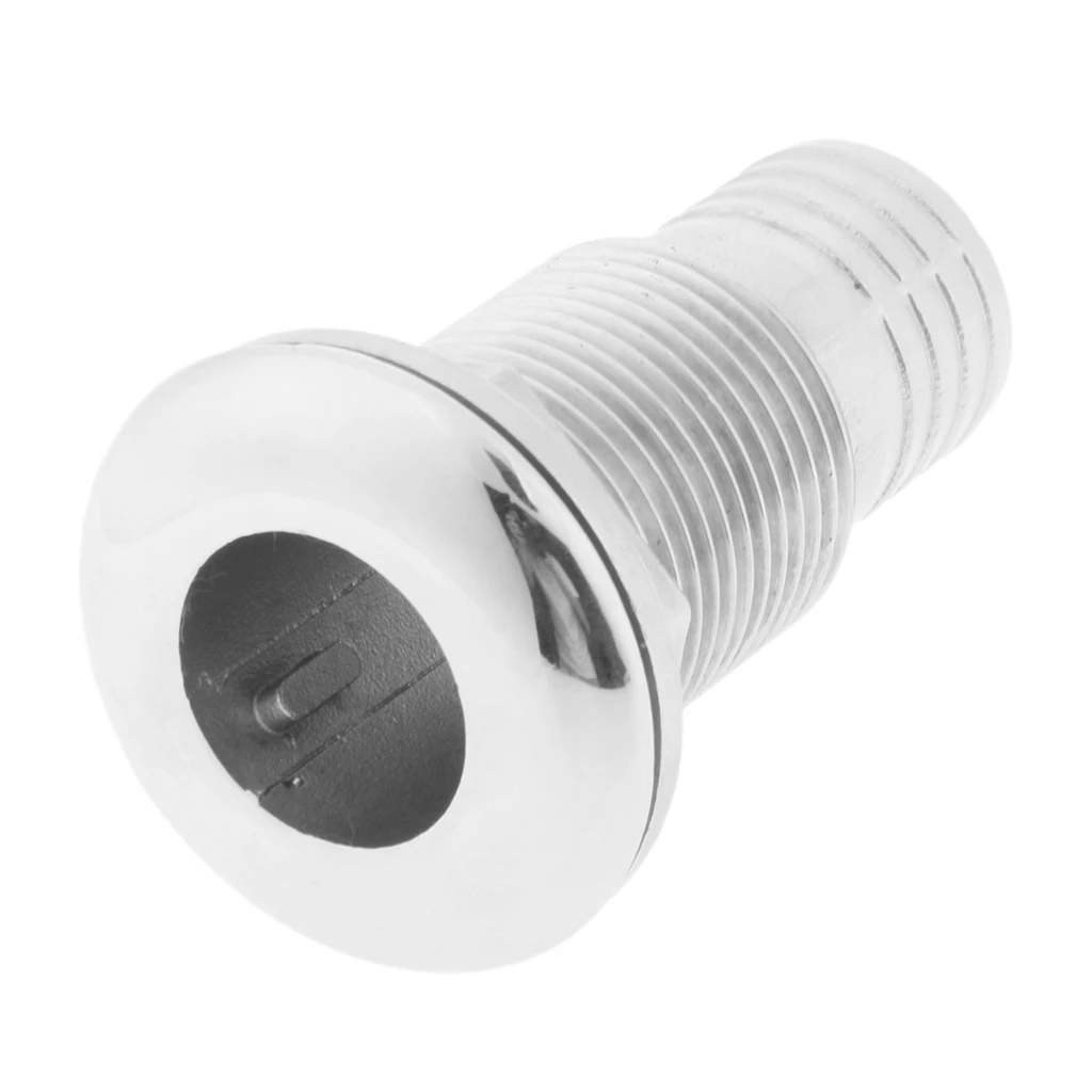 316 Stainless Steel 63mm Length Straight 1'' Hose Barb Boat Thru-Hull Fitting