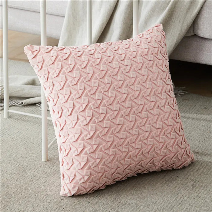 Topfinel мягкая бархатная Наволочка Декор Подушка для дивана квадратная Милая элегантная Подушка маленькая - Цвет: Pink
