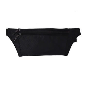

Waist Bag Polyester Closure Belt Black for Men Women