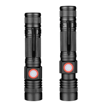 

T6 LED Flashlight 3 Mode USB Charging Telescopic Zoom Night Lighting Torch