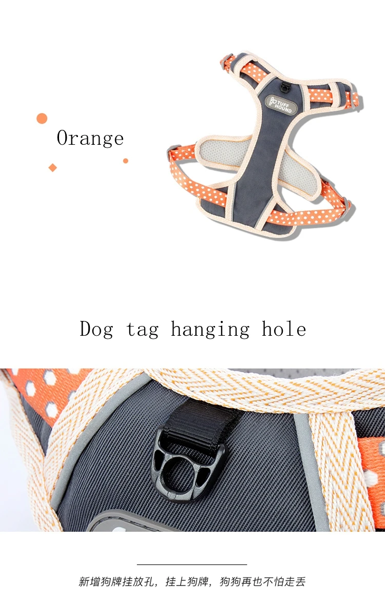 Reflective Pet Dog K9 Harness Accessories Adjustable No-Pull Nylon Dog Training Chest Strap Vest For Small Medium Large Dog