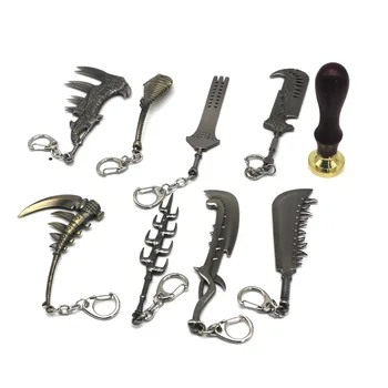 

Japan Anime Monster Hunter World Game Model Keychain Toys Key Chain Metal Children Gifts Alloy keyring