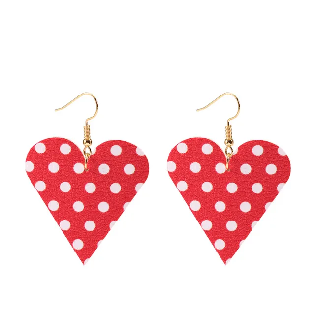 Love Heart Pendant Hollow Pu Leather Earrings New Dangle Earrings for women Valentine's Day Gift Wholesale valentine earrings T2195RBD60
