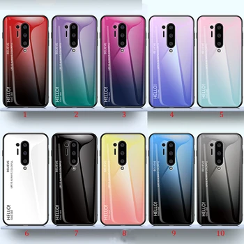

100pcs/lot For Oneplus 8 Pro Fading Color Tempered Glass Case Hybrid Slim Gradient Color Cover For Oneplus 8