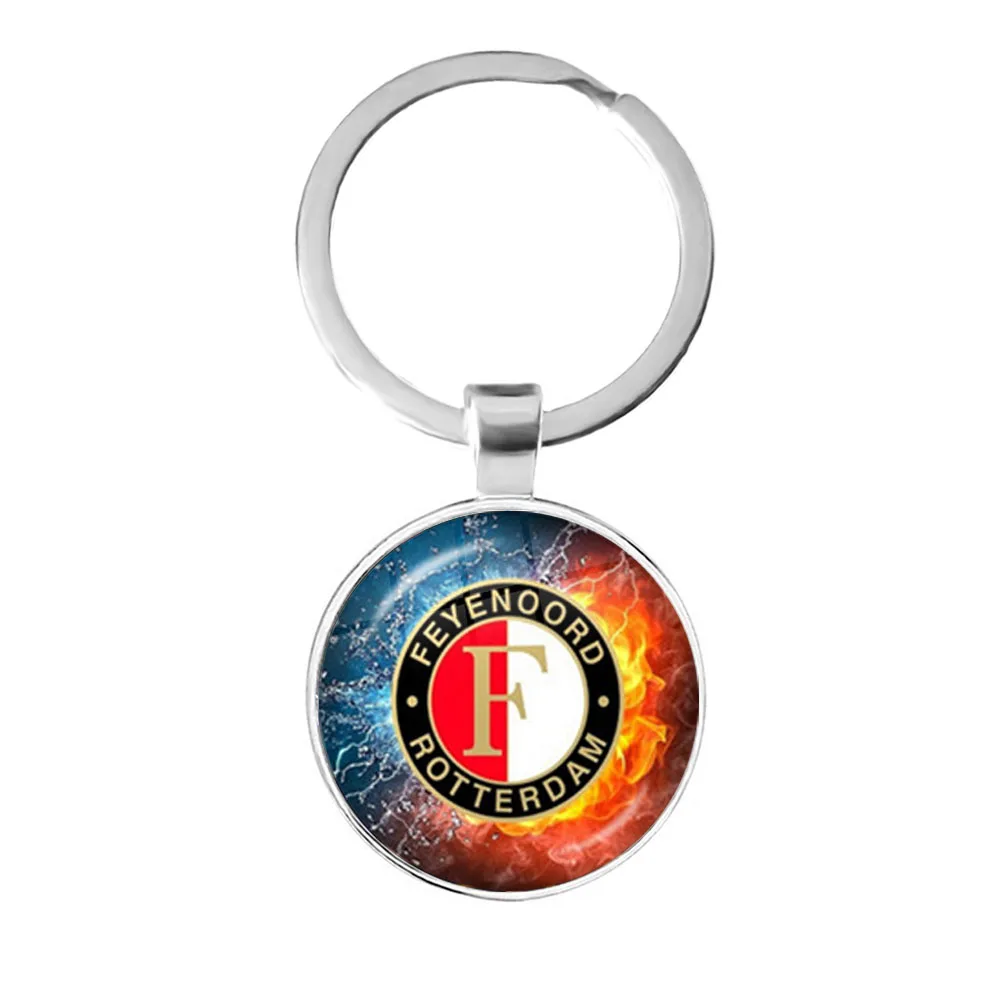Feyenoord Роттердам 25 мм стеклянный кабошон брелок футбольные лиги логотип футбольный клуб брелоки брелок для женщин мужчин фанатов подарок - Цвет: 28