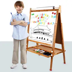 Детские экстра большие Moso Bamboo Sketchpad доска двухсторонняя Магнитная Складная регулируемая высота доска детская Dra