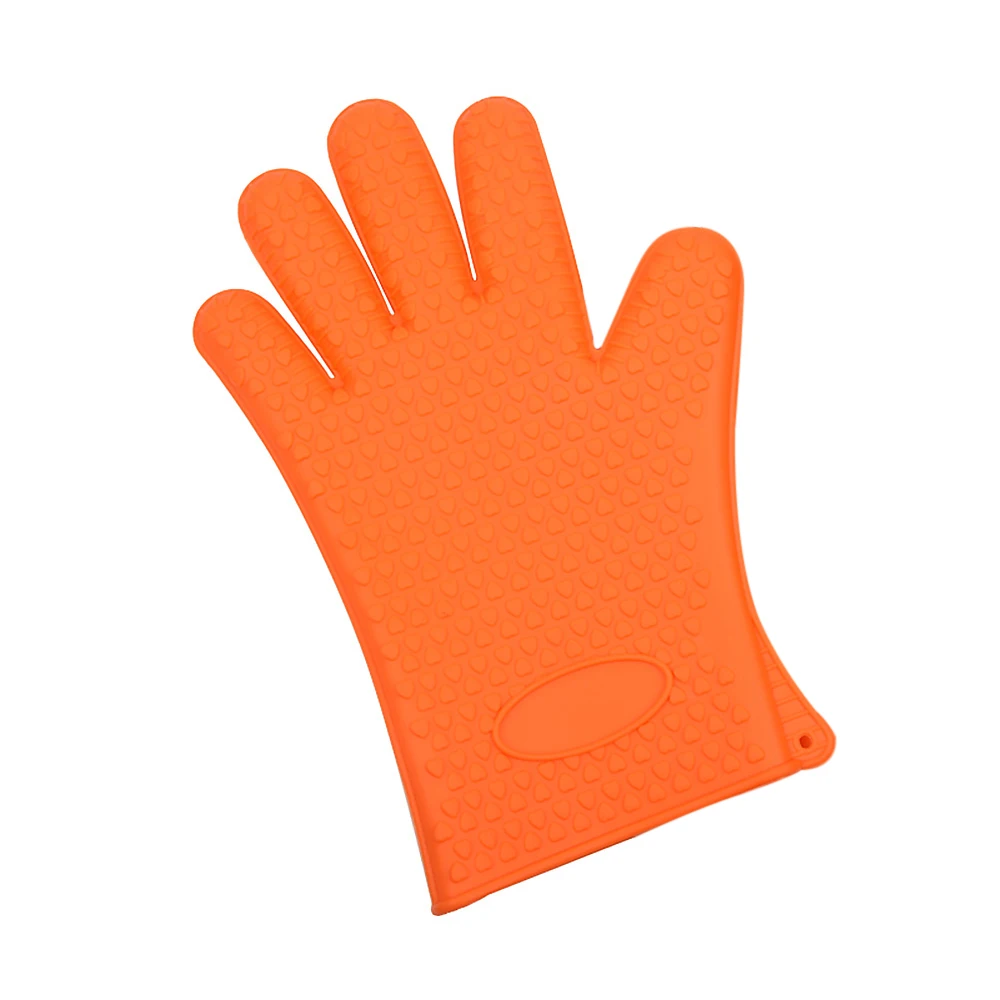 Microwave Heat Resistant Silicone Kitchen Oven Mitt Glove Potholder For Grilling And BBQ Waterproof Gloves - Цвет: 04