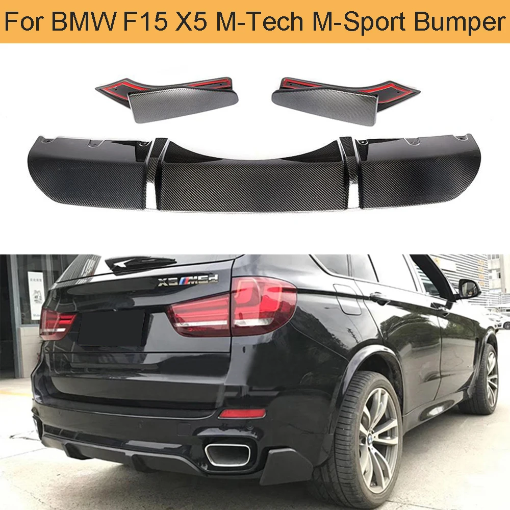 Углеволоконный диффузор заднего бампера для BMW F15 X5 M tech sport только спойлер