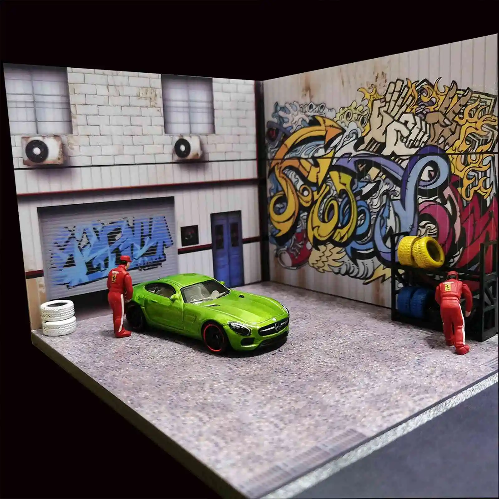 Car Repair Garage Display Background 1 64 Garage Diorama Free