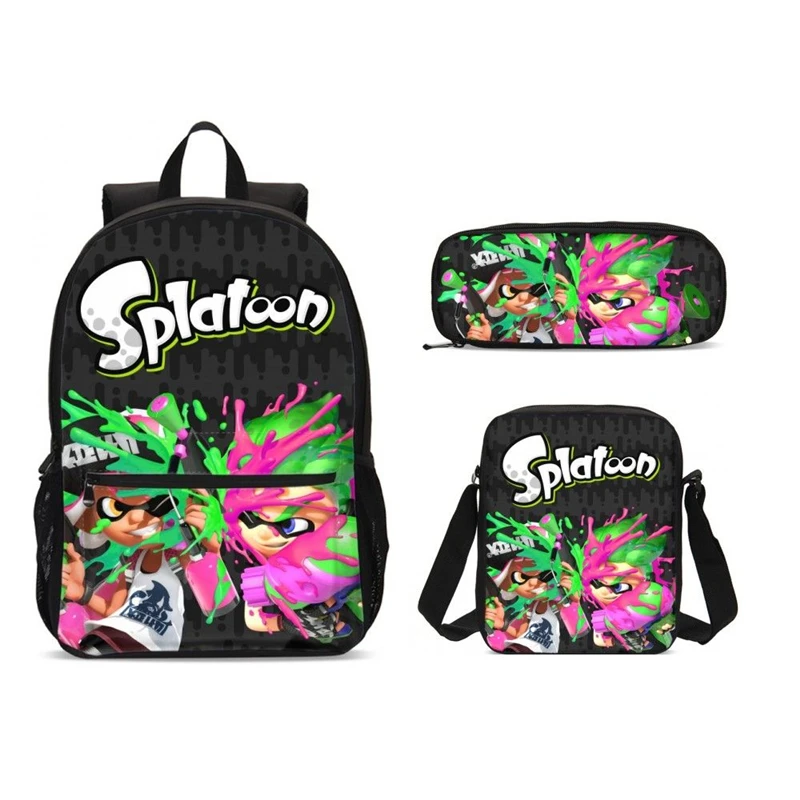 3Pcs/Set More Cheaper School Bags Splatoon 2 Backpacks For Boy Girls Casual Game Printed Sets Bag Gift | Багаж и сумки