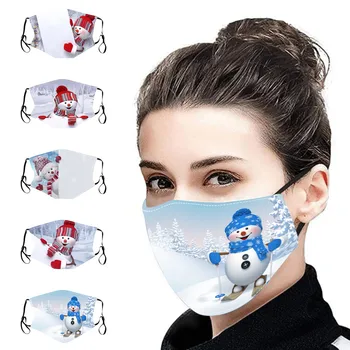 

1PC Cartoon Christmas Masks Mouth Cover Dustproof Adult Adjustable Reusable face shield for adults mascaras faciais masker