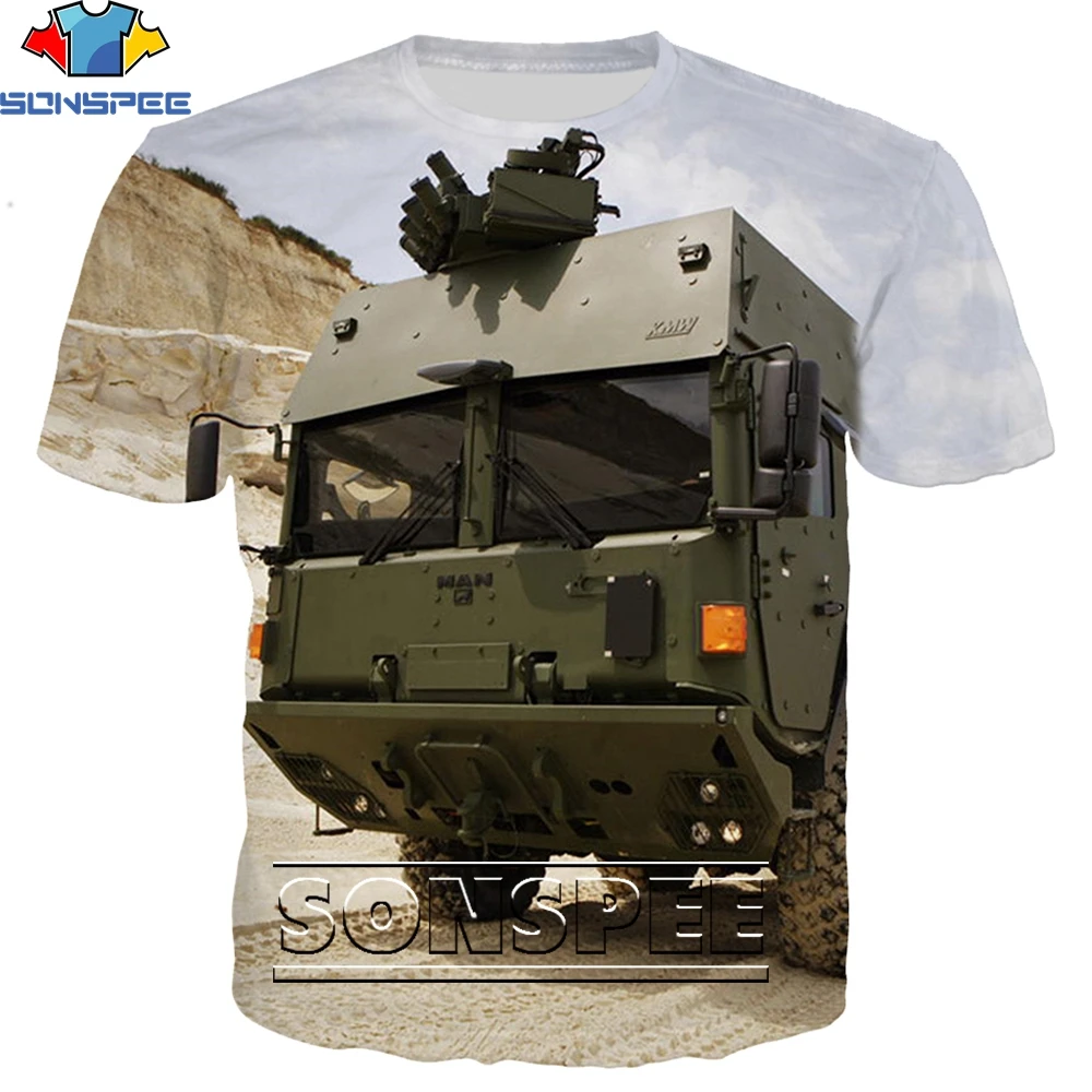 SONSPEE Truck Car 3D Print Hip Hop Men's T Shirt Fashion Harajuku Short Sleeve Funny Logo Men Women Tops Tees Shirts Homme
