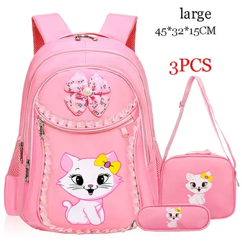 

HOT Princess Cat Children Backpack School Bags for girls Cartoon Kid Backpack Children School Backpack Student campus backpackS