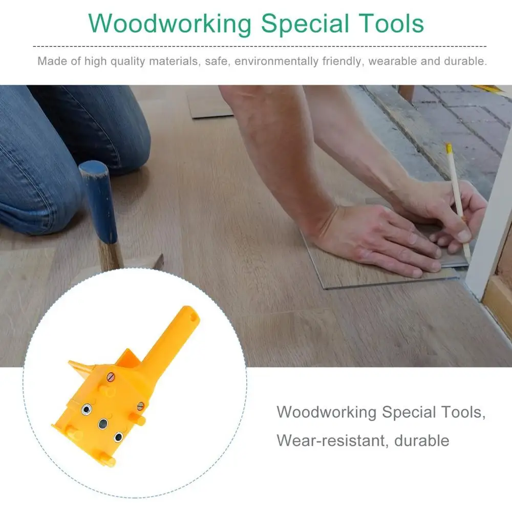 

Straight Hole Wood Drill Guide Locator Self-Centering Drilling Puncher Doweling Saw Jig Set Woodworking Tools