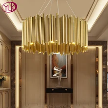 Youlaike современный роскошный золотой люстра из нержавеющей стали, светильник ing для гостиной, круглый подвесной светильник, светодиодный светильник для дома