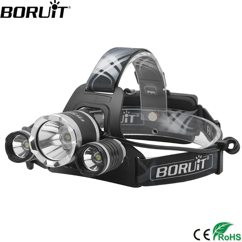 cheap BORUiT XML T6 LED Headlamp USB Charger Bicycle Headlight Use 18650 Battery Flashlight Hunting Fishing Waterproof Head Torch