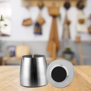 

Cigar Ashtray Stainless Steel Car Ashtray with Lid for Indoor Outdoor Big Capacity Windproof Rainproof Thickened Ash Holder for