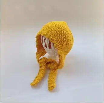 yellow Очаровательны Дети девочка мальчик ребёнок младенец зимний теплый вязанный вязаная шапка, шапочка Кепки; реквизит для детской фотосессии czapki dla dzieci - Цвет: yellow