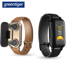 Greentiger T89 TWS смарт-бинауральные Bluetooth наушники фитнес-браслет монитор сердечного ритма Смарт-браслет водонепроницаемые спортивные часы