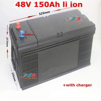 

waterproof lithium 48V 150AH li ion battery With BMS for 5000W 7000W UPS scooter EV skateboard Solar inverters +10A charger