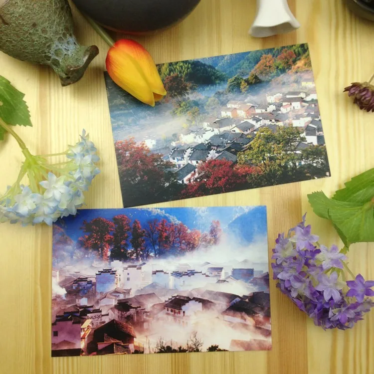 Wuyuan Beautiful Postcard Card Collection Art Lenticular Recycled Recordable 15*10cm 8pcs