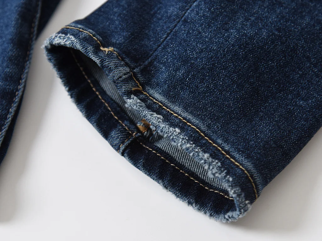 Shuchan Women Jeans Full Length Ripped Washed High Street Distressed Jeans Hole Korean Fashion New High Waisted Jeans