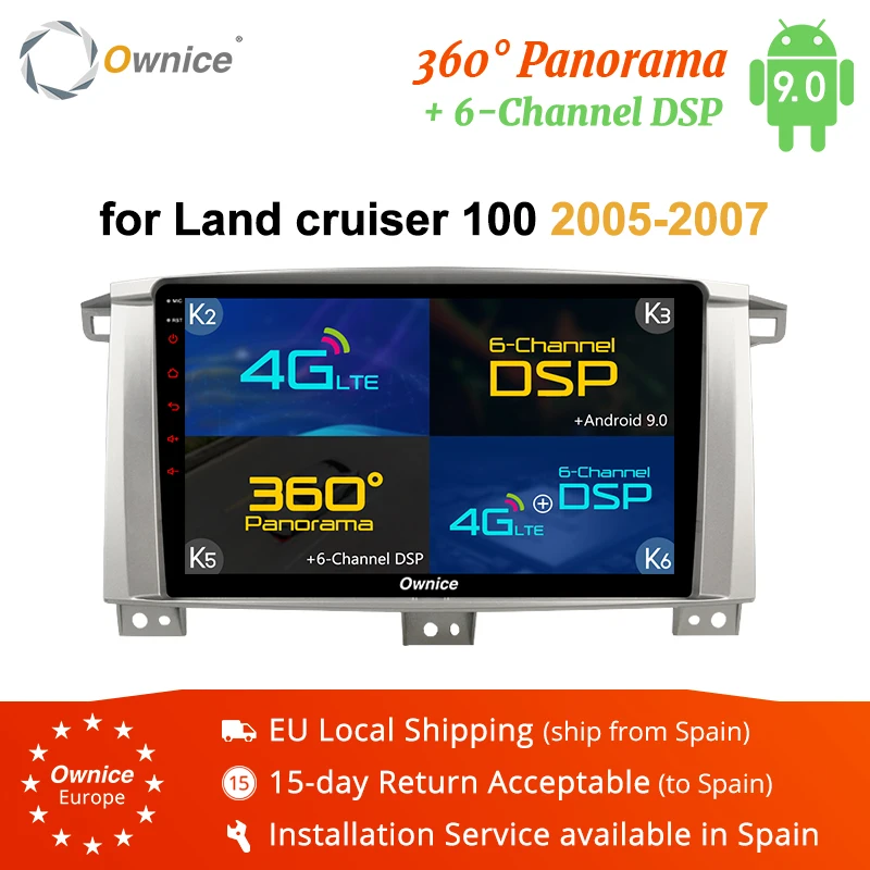 Ownice K3 K5 K6 8 Core Android 8.1 Car Radio DVD GPS Navigation for Toyota Land cruiser 100 150 LC100 / Lexus LX470 2005 - 2007 |