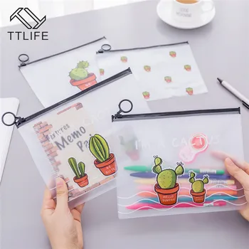 

VOGVIGO Waterproof PVC Cactus Transparent Drawstring Bags Travel Makeup Case Study Office Stationery Bag Bath Organizer Pouches