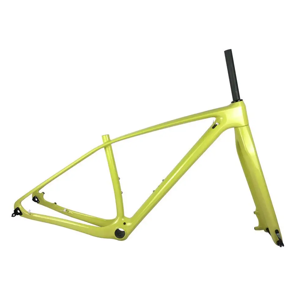 Spcycle 29er горный велосипед с полностью карбоновой рамой для горного велосипеда и жесткими вилками 29er MTB велосипедный карбоновый каркасный мост 142*12 мм и 100*15 мм - Цвет: Yellow Color