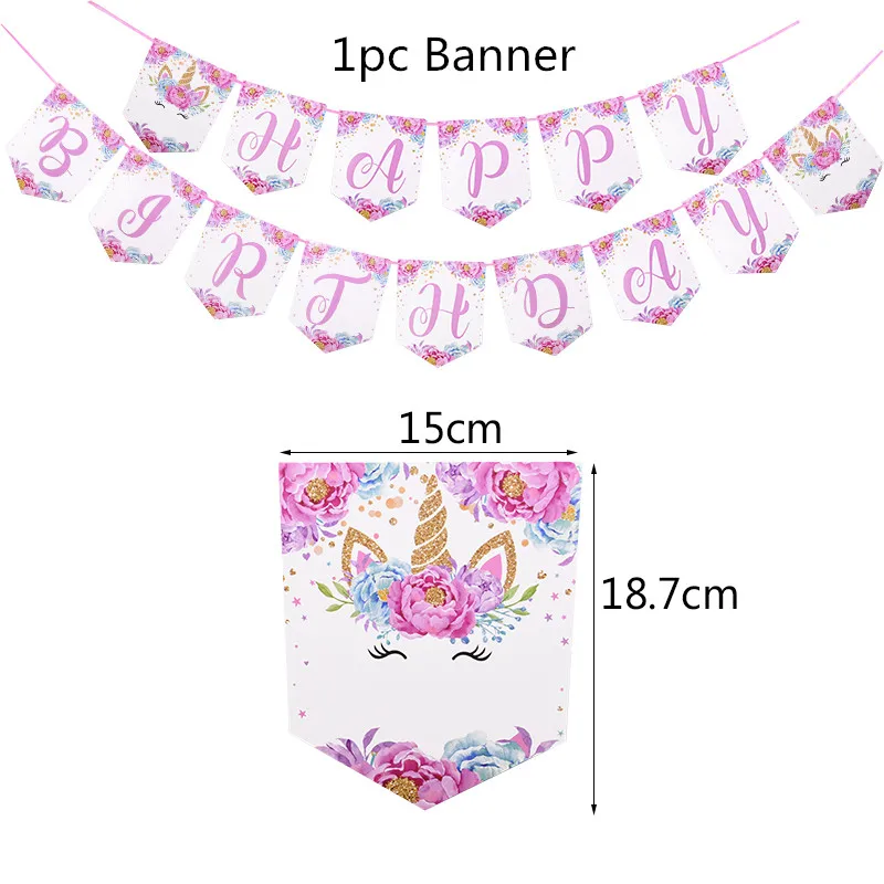 1pc Banner 10 шт./лот, пластиковые подарочные сумки с единорогом, мешок для конфет, фламинго, сумка для детей, подарок на день рождения, подарок на свадьбу - Цвет: 1pc Banner