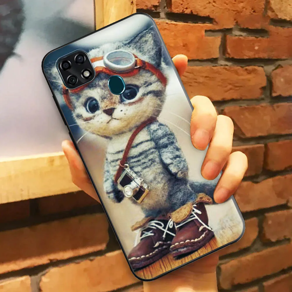 Чехол для ZTE Blade 20 Смарт 2019 чехол из мягкого силикона с милым котиком бампер ТПУ s