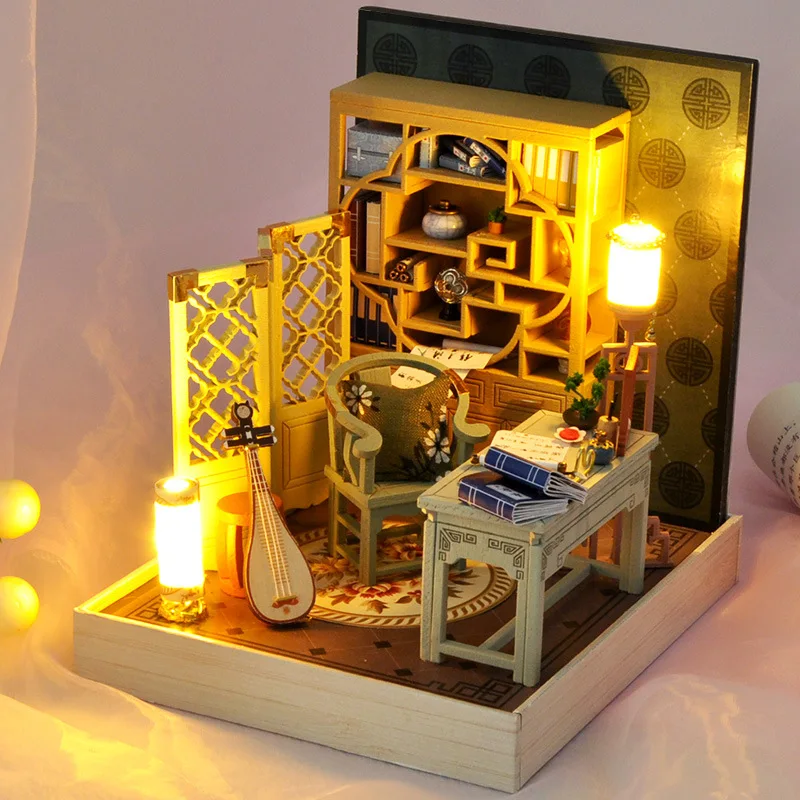 

Mini Cute Doll House Wooden Model Furniture Lovely Miniature Furniture DollHouse Toys for Children Kids